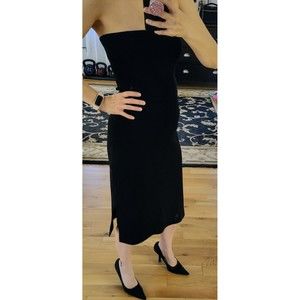 XS MM LaFleur Cocktail Party Dress, Strapless Black LBD Stretchy Slimming